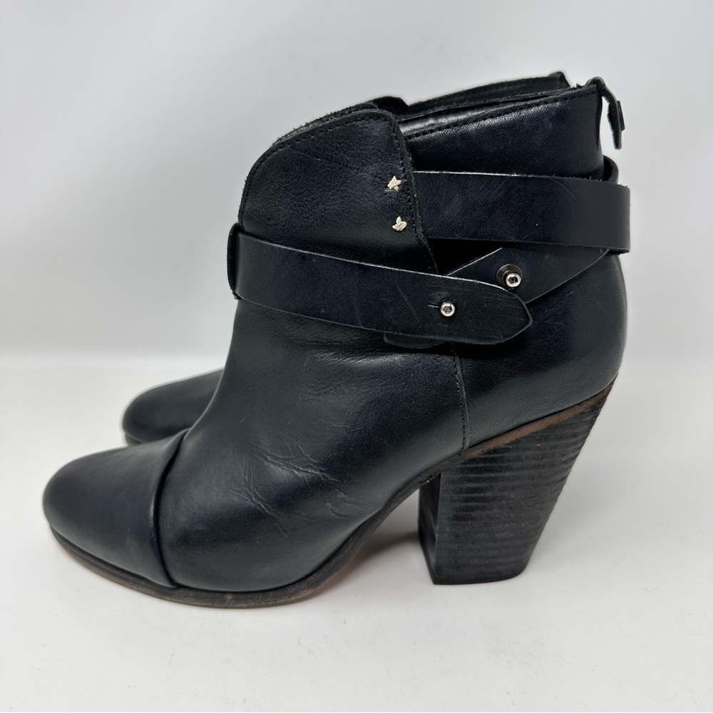 Rag & Bone Harrow Ankle Boots Leather Black Size 38 US 8